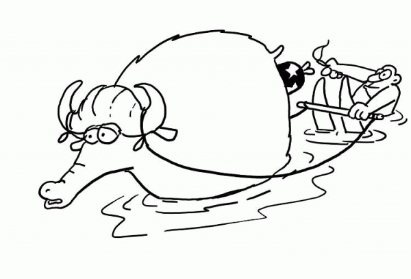 Ox coloring page image