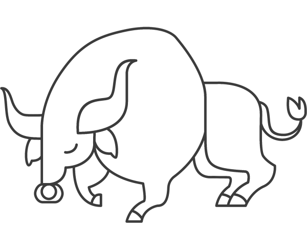 Ox coloring page image