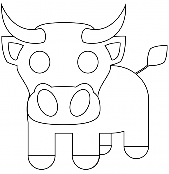 Ox coloring page image