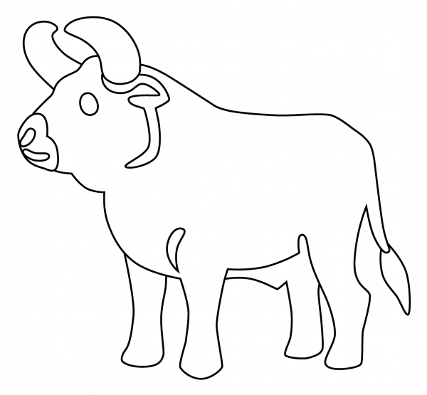 Ox Emoji coloring page image