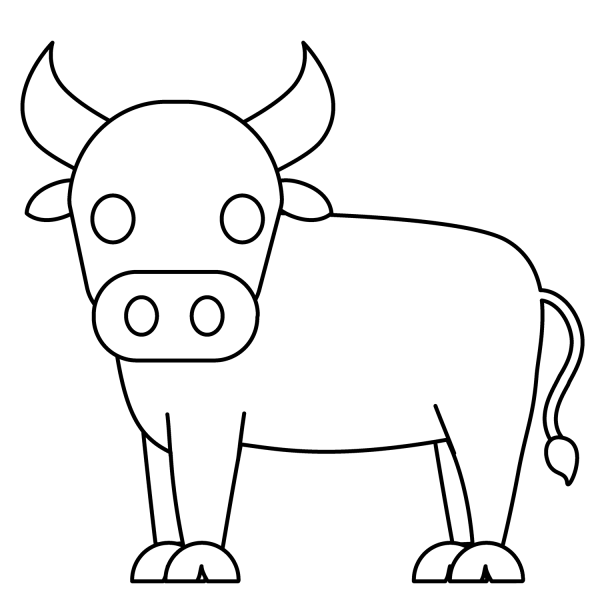 Ox Emoji coloring page image