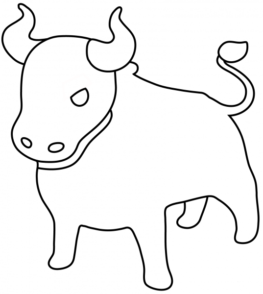 Ox Emoji coloring page image
