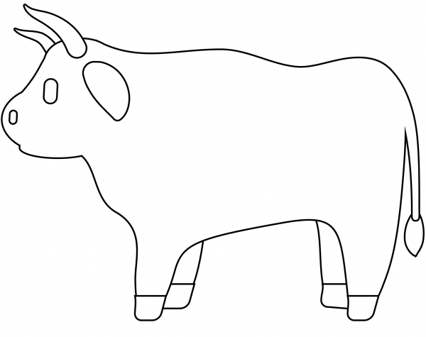 Ox Emoji coloring page image