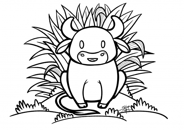 Ox Reign Supreme coloring page image