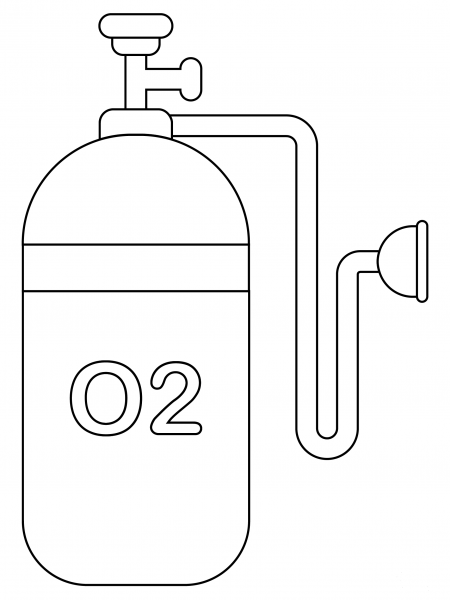 Oxygen Cylinder coloring page image