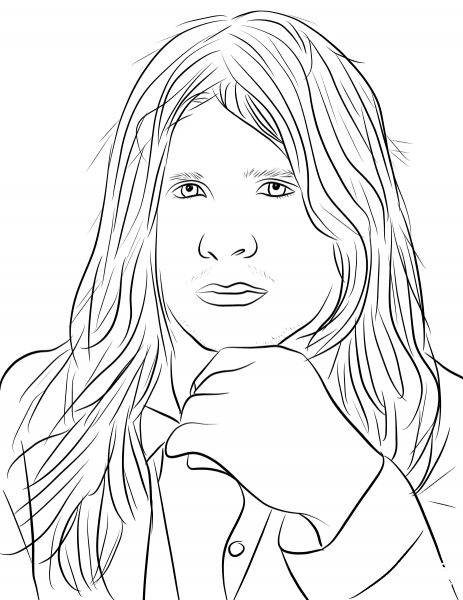 Ozzy Osborne coloring page image
