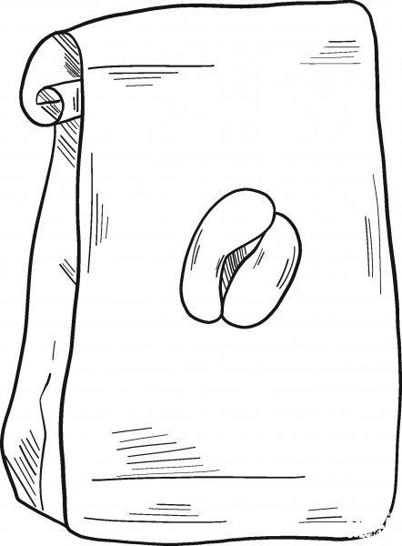 Pack of Coffee coloring page image