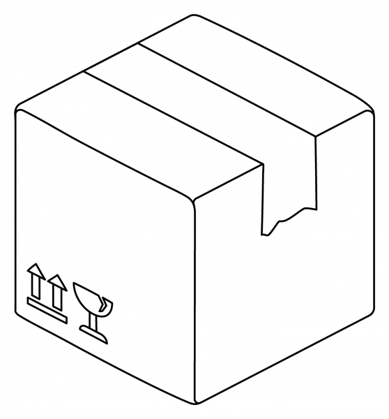Package Emoji coloring page image