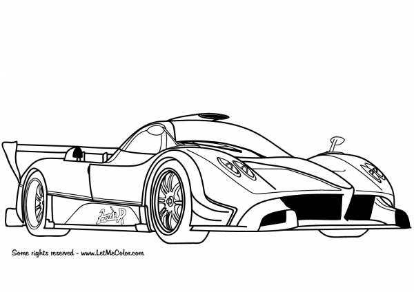 Pagani Zonda R coloring page image
