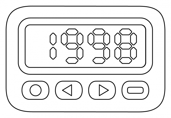 Pager Emoji coloring page image