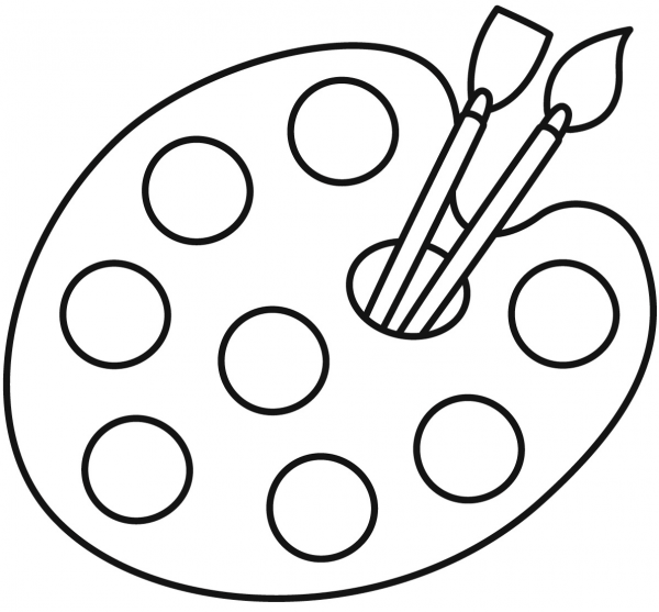 Paint Palette coloring page image