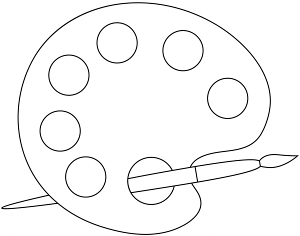 Paint Palette coloring page image