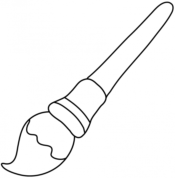 Paintbrush Emoji coloring page image