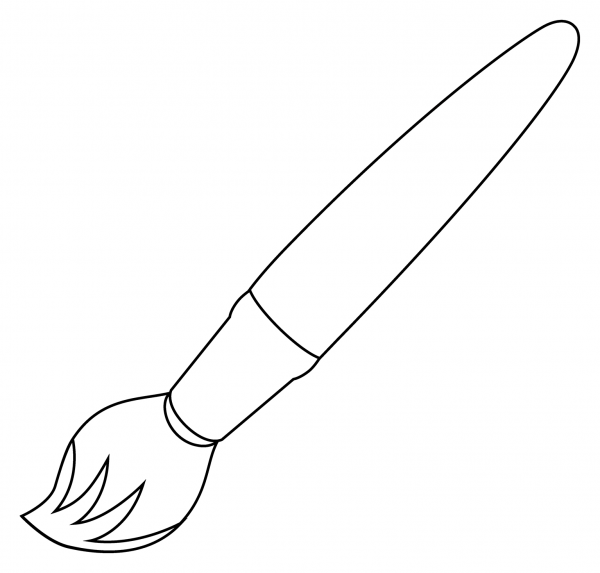 Paintbrush Emoji coloring page image