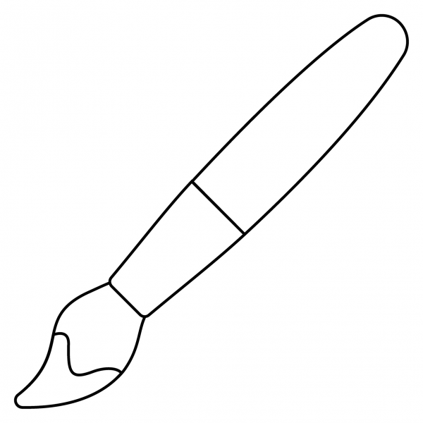 Paintbrush Emoji coloring page image