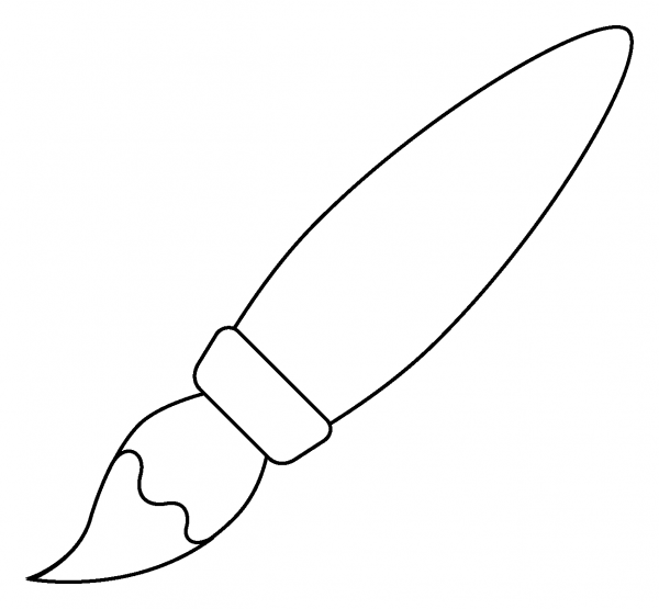 Paintbrush Emoji coloring page image