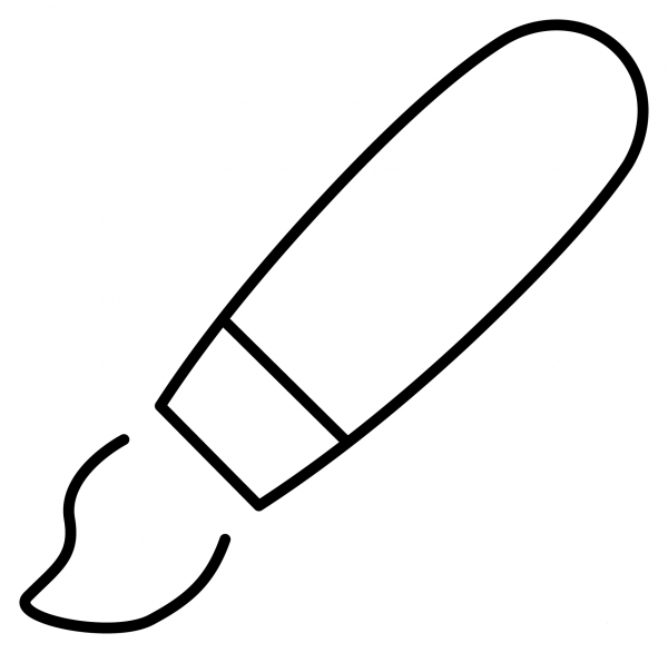 Paintbrush Emoji coloring page image