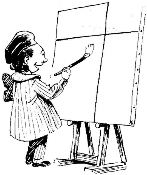 Painter Does His Masterpiece  coloring page image