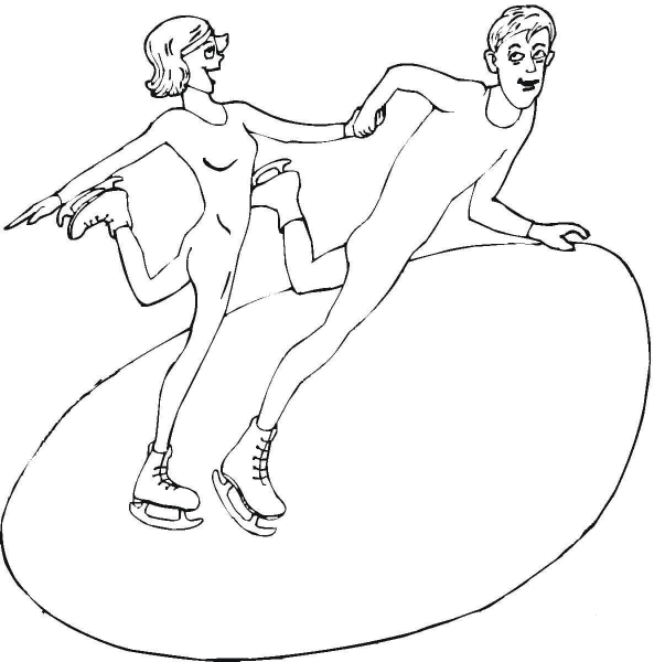 Pair Skating coloring page image