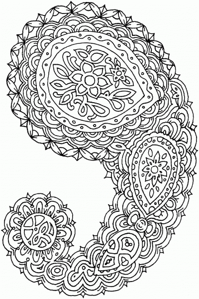 Paisley coloring page image