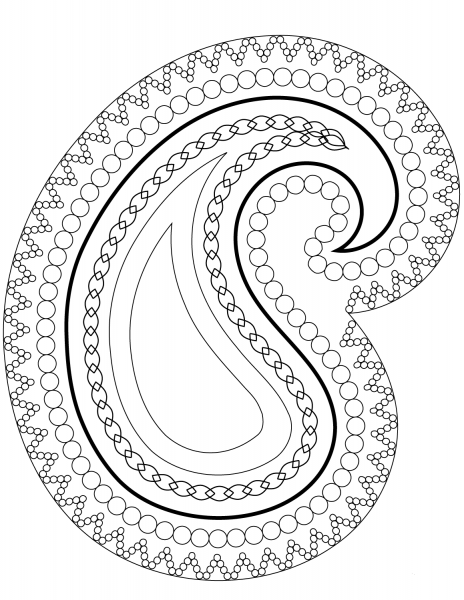 Paisley coloring page image