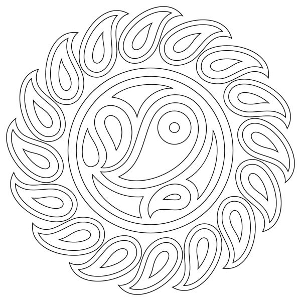 Paisley Mandala coloring page image