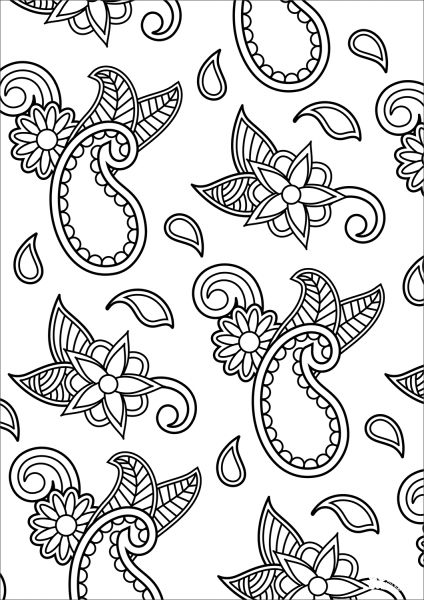 Paisley Pattern coloring page image