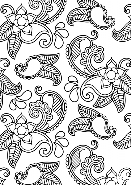 Paisley Pattern coloring page image