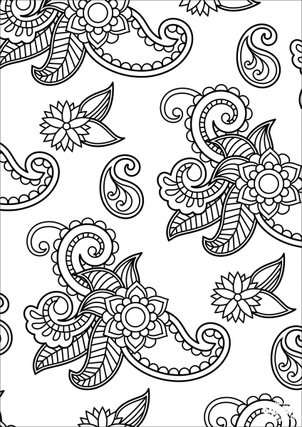 Paisley Pattern coloring page image