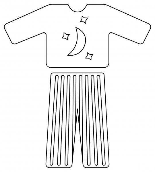 Pajama coloring page image