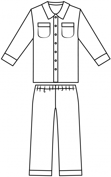 Pajama coloring page image
