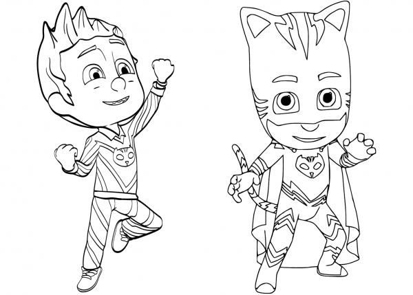 Pajama Hero Connor is Catboy from PJ Masks coloring page image
