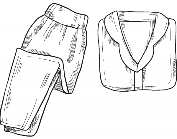Pajamas coloring page image