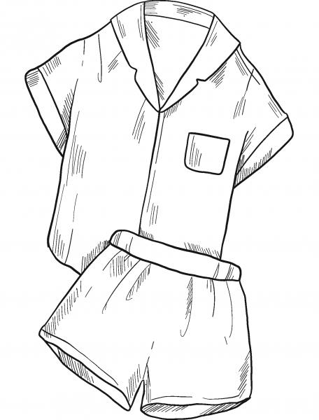 Pajamas coloring page image