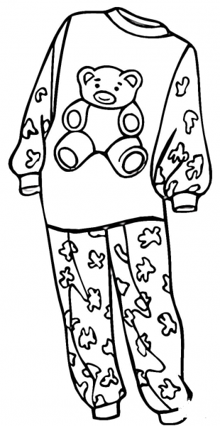 Pajamas for a Girl  coloring page image