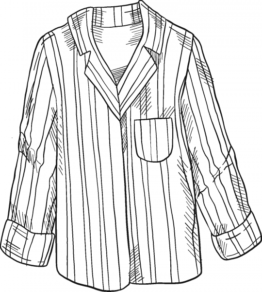 Pajamas striped shirt coloring page image