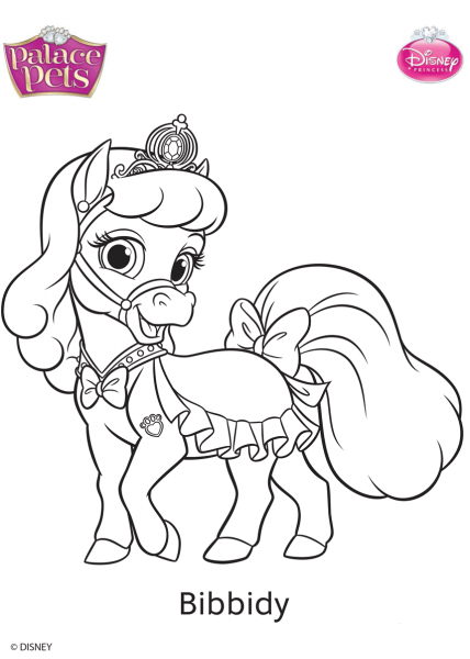 Palace Pets Bibbidy coloring page image