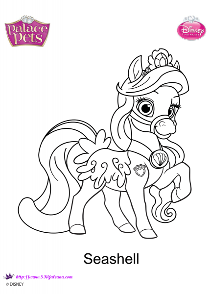 Palace Pets Seashell coloring page image