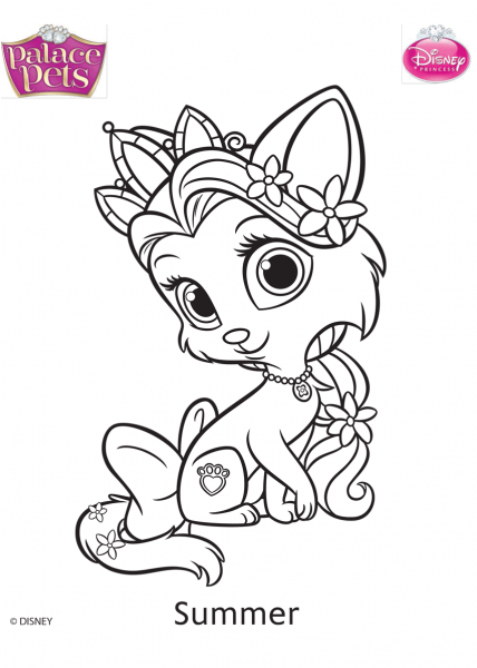 Palace Pets Summer coloring page image
