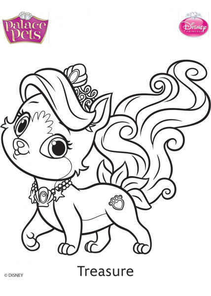 Palace Pets Treasure coloring page image