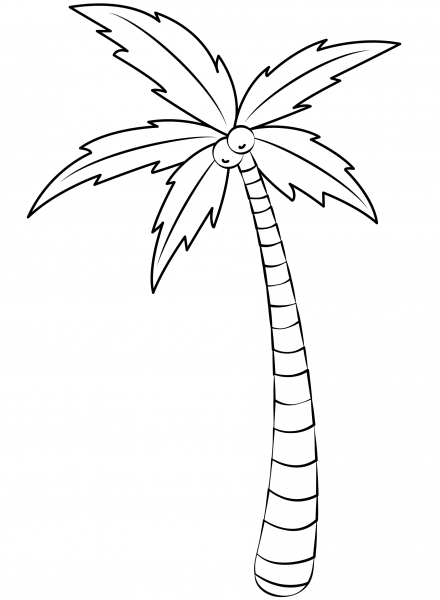 Palm Tree coloring page image