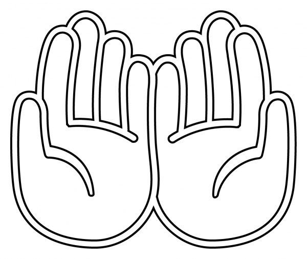 Palms Up Together Emoji coloring page image