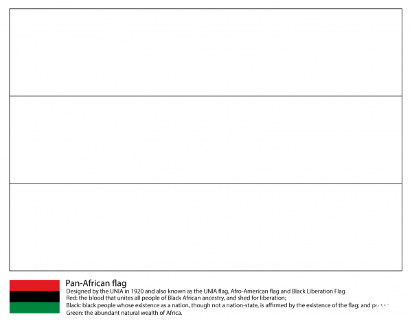 Pan-African Flag coloring page image