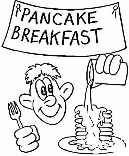 Pancake Breakfast  coloring page image