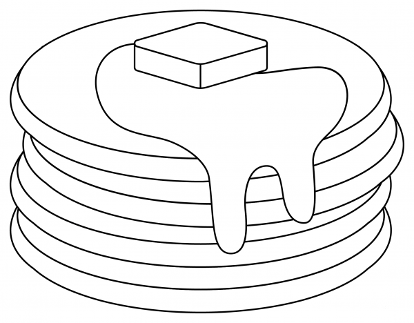 Pancakes coloring page image