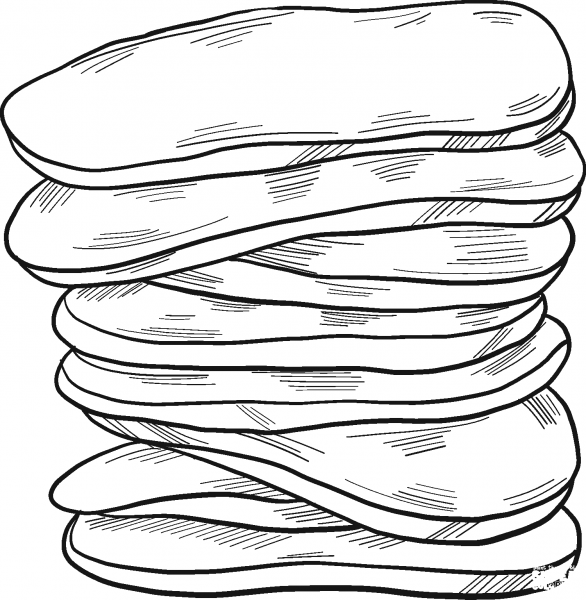 Pancakes coloring page image
