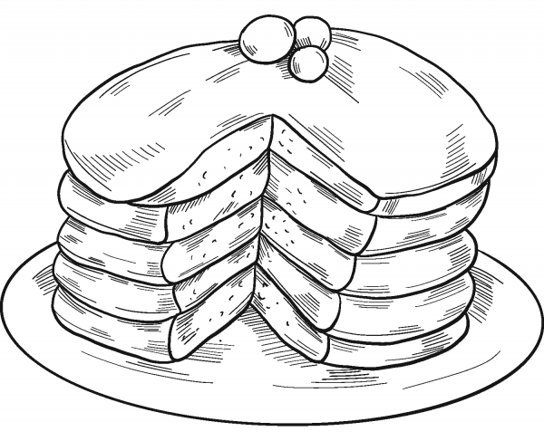 Pancakes coloring page image