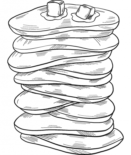Pancakes coloring page image