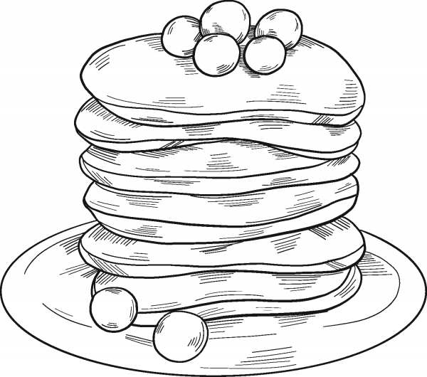 Pancakes coloring page image