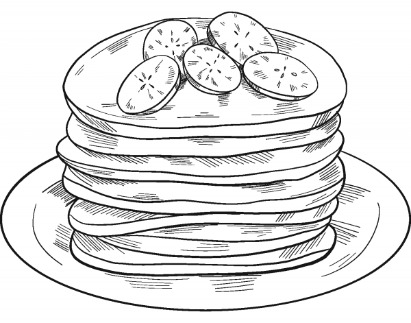 Pancakes coloring page image